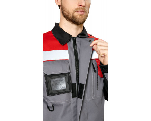 Куртка мужская летняя "Виват" серо-черно-красная