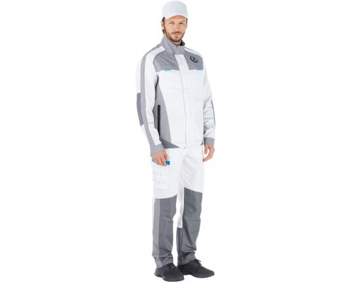 Куртка мужская рабочая летняя "Старт" белая с серым