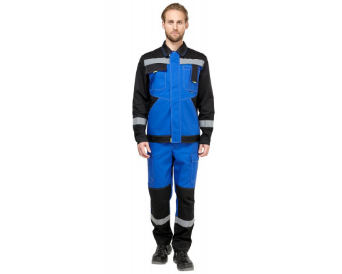 Костюм мужской рабочий летний "Гудзон" NEW василек-черный